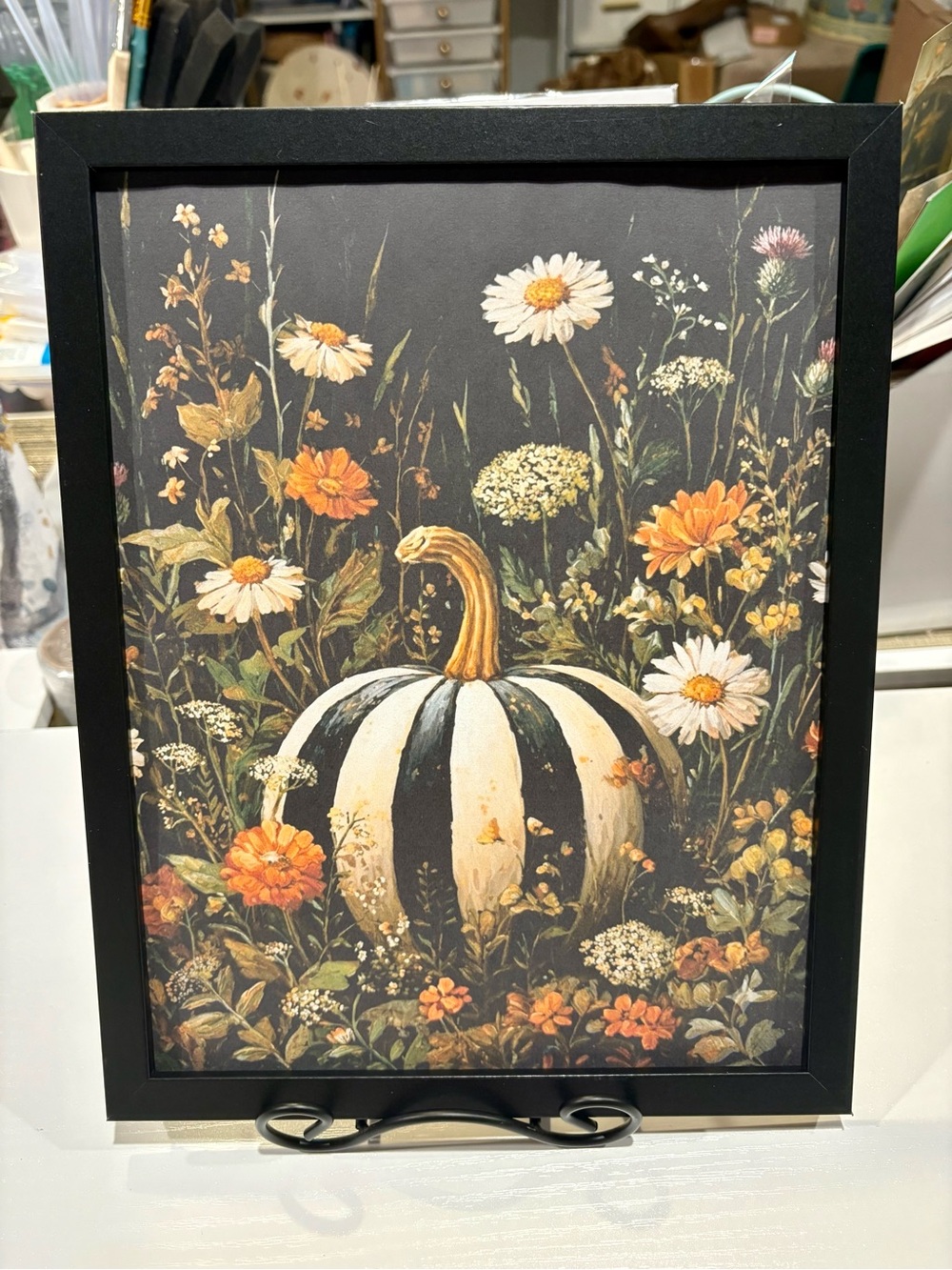 Framed Botanical Autumn Pumpkin Art Print | 8x10 Cottagecore Fall Decor